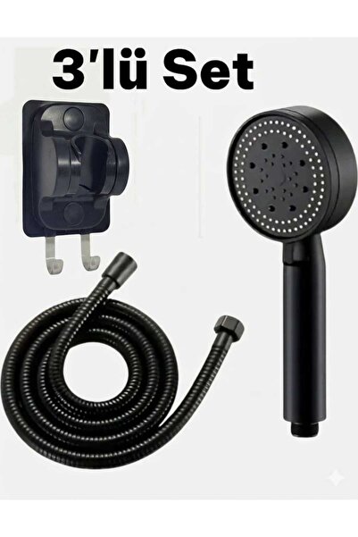 segyhome 5 Fonksiyonlu Yüksek Basınçlı Duş Başlığı Seti Yuvarlak ABS Plastik ...