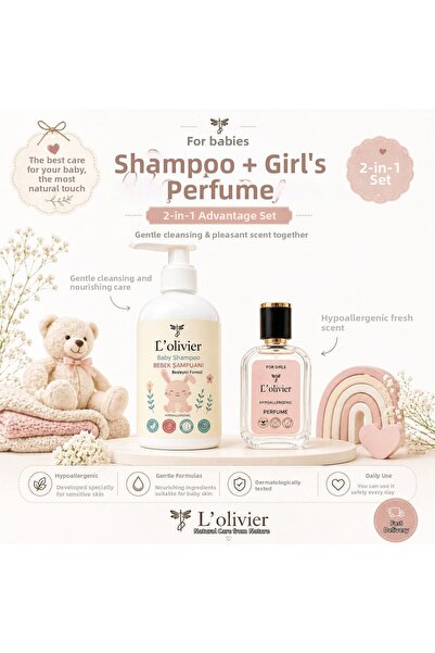L'Olivier 2-Piece Girls' Perfume + Shampoo Set |   Vegan & Hypoallergenic & N...