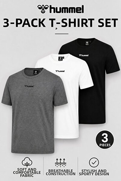 hummel Mese 912030 طقم تي شيرت رجالي مكون من 3 قطع مريح وأنيق