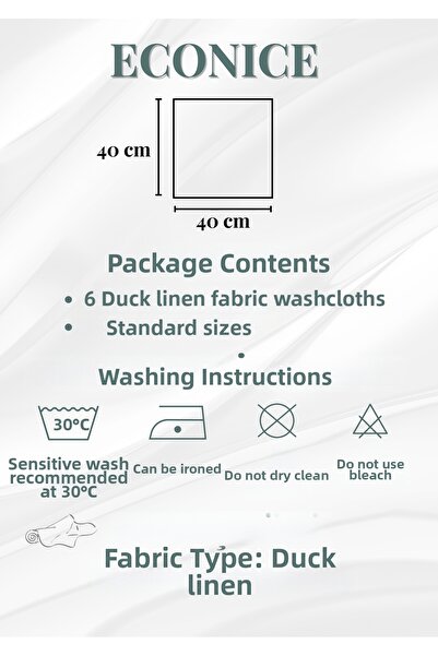 Econice American Service, Set of 6 Special Stitched Duck Linen Fabric Napkins Olive Green