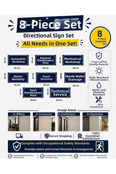 cyatelier Directional Sign, Factory Operation Warning Sign, Isg Warning Signs