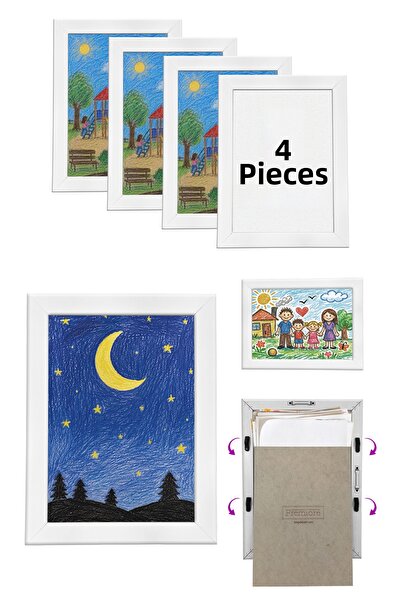 Premiore 4 Pcs A4 Children's Art Painting Frame, Not Folding Storage Picture ...