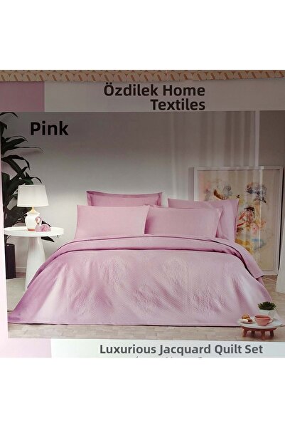 Özdilek Rf -Pink- Jakar Lux Kp (Z) Double Pique Set (with 4 Pillowcases)