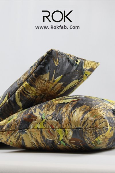 ROKFAB Leaf Patterned Throw Pillow Cover 45X45 cm Decorative Pillowcase