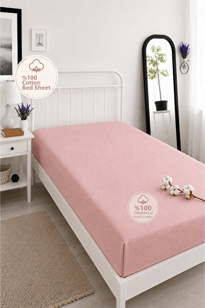 vanillasoft 100% Cotton Combed Fabric Elastic Single Bed Sheet - Fitted