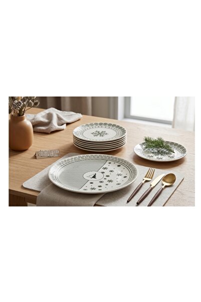 Dame Marie Textured 7-Piece Cake and Treat Set with Tree Motif