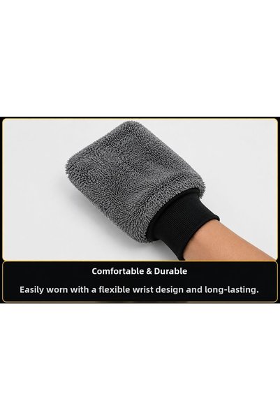 Pixue Premium Quality Microfiber Car Wash and Polishing Glove Gray Black