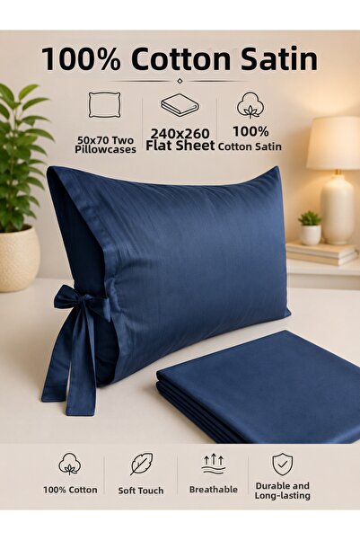 DOĞA EV TEKSTİLİ Doğanın Tüm Renkleri Satin Bed Sheet Set Double Size 100% Co...