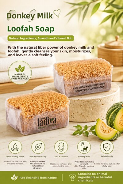 La Diva Donkey Milk Pumpkin Fiber Soap 130g / 2 Pieces
