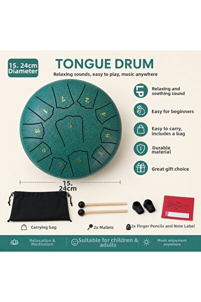 The Magıc of Healıng Tongue Drum 15.24 cm Steel Tongue Drum 8 Notes Meditatio...