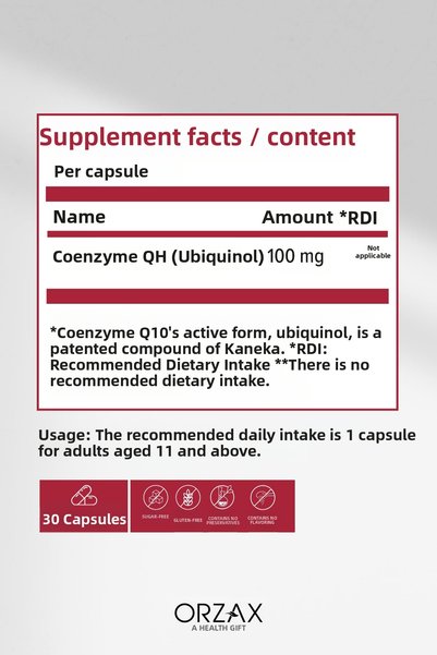 Ocean Orzax Coenzyme Qh 100Mg 30 Capsules