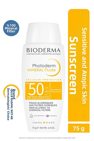 Bioderma Photoderm Mineral Fluid Spf50+ Sunscreen Lotion with Mineral Filters...