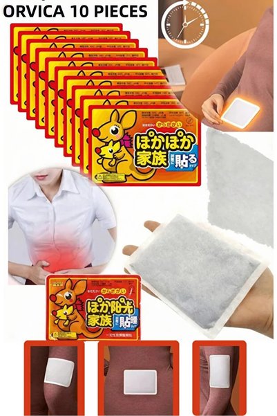 ORVİCA 10Pcs Adhesive Waist Back Muscle Abdominal Menstrual Band Pain Band Temperature Adhesive Band Menstrual Period Pain Reducer |   Waist–Abdomen Warmer