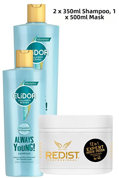 Elidor Anti-Damage Shampoo 350ml + Expert 12 in 1 Hair Care Mask 500 ml