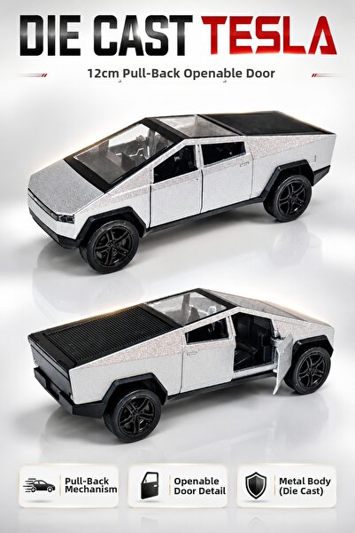 YILDIRIM OYUNCAK Die Cast Tesla Model Araba 12cm – Pull and Release Toy Picku...