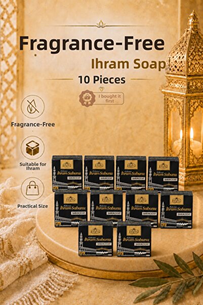 İlkbenaldim Ihrama Suitable 10 Pieces of Unscented Solid Soap 20Gr Solid Soap...
