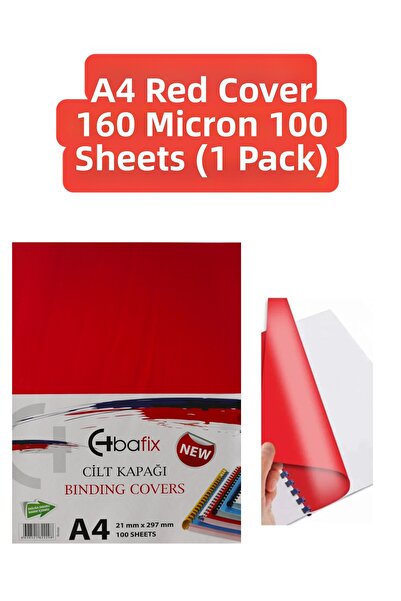 SEYFİKİRTASİYE A4 Red Skin Cover 160 Micron 100 Pieces (1 Pack)