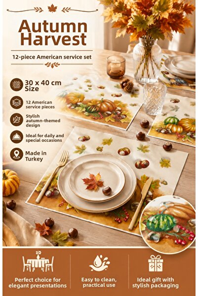 izbul Autumn Harvest 12-Piece American Service Set