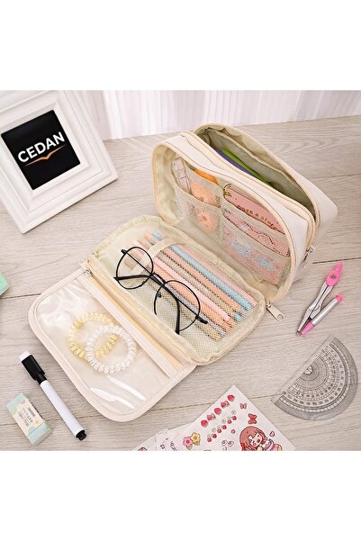 CEDAN Large Capacity Transparent Pencil Bag Cute Girls Children Middle School...