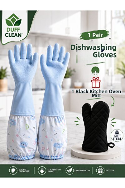 DUFF CLEAN 1 Pair of Dishwashing Gloves + 1 Kitchen Glove Gift