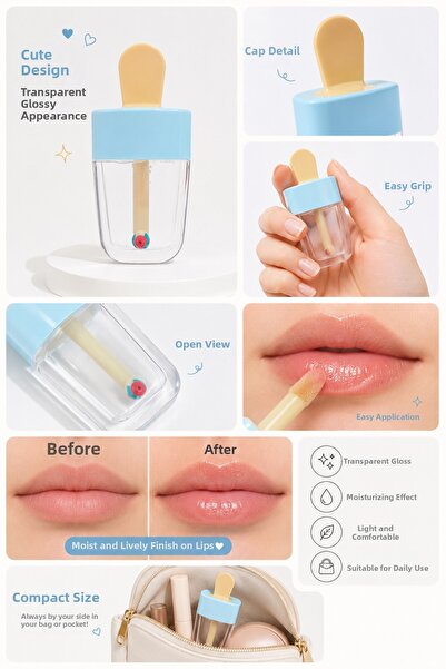 Sudedi Home Transparent Lip Gloss, Lip Care Oil Balm, Shine-Enhancing Daily L...