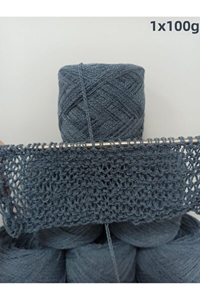 İPEK YÜN İPLİK DÜNYASI Koton Tulle Knitting Yarn (Denim Blue) 100Gr