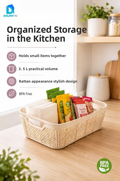 DolphFin Jute Practical Basket 3.5 L Multi-Purpose Storage and Transport Bask...