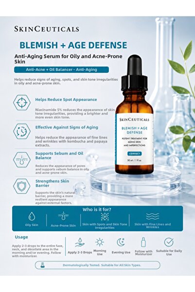 SkinCeuticals Blemish + Age Defense Anti-Acne Care Serum 30 ml - Anti-Aging a...
