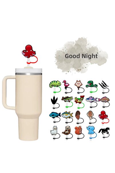 GECEDENİZ Thermos Compatible Straw Stopper Octopus Animal