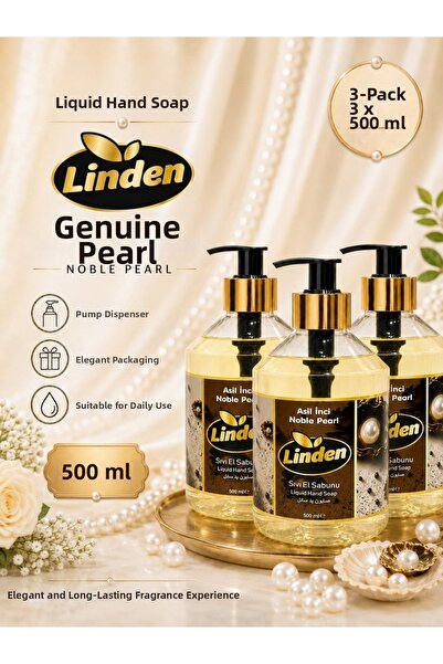 Linden Liquid Hand Soap Asil İnci 500 ml Nobel Pearl X3 Pieces