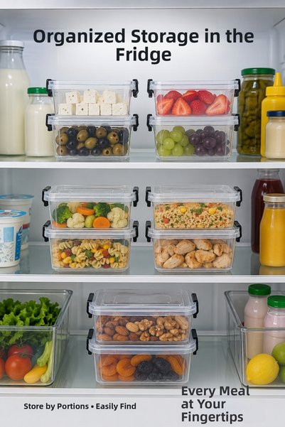 Vienev Set of 10 Lockable Lid Storage Containers 600 ml Transparent Rectangular Microwave Compatible Storage Box