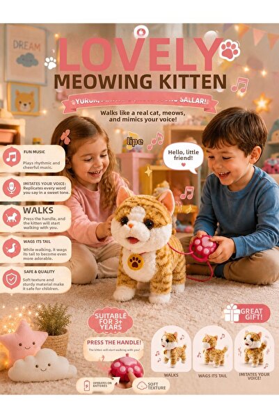 Magicway Cute Moving Sound-Creating Cat and Dog Toy – Walking, Musical, Sound...
