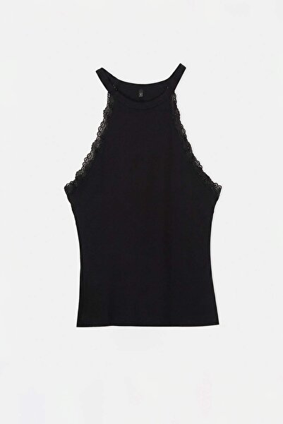 Drop by TrendyolMilla Crna bluza bez rukava sa detaljima od čipke TDRSS26BZ00090