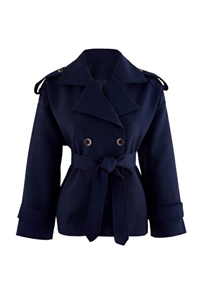 Trendyol Collection Navy Blue Regular Trench Coat Twoaw27Tr00030