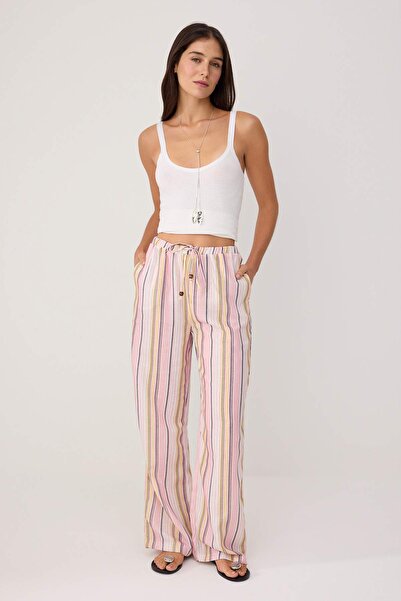 Trendyol Kollektion Fliederfarbene, mehrfarbige, schmal geschnittene Hose mit...