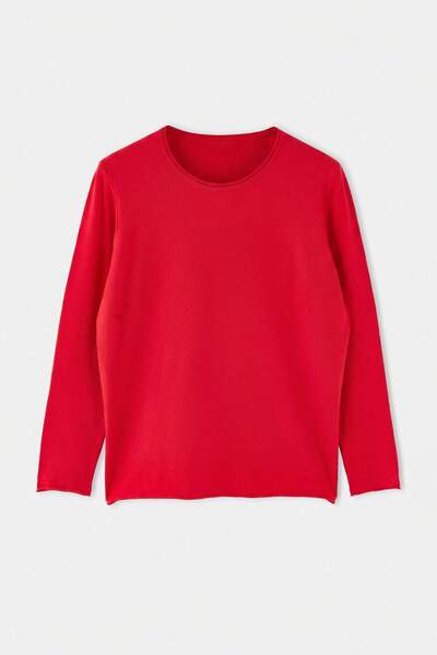 Trendyol Curve Wardrobe Essentials Red Special Yarn Basic Thin Knitwear Sweat...