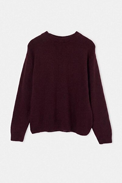 Trendyol Collection Wardrobe Essentials Burgundy Alpaca Wool Blended Premium ...