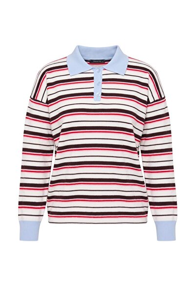 Trendyol Collection Wardrobe Essentials Ecru Premium/Special Yarn Polo Collar...