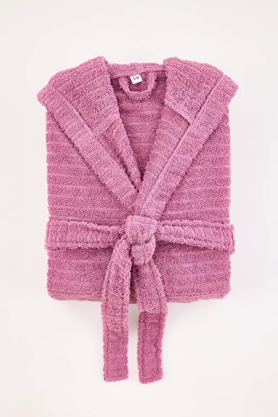 TRENDYOLMİLLA HOME Purplish Striped Robe with Tie Detail Tphss25Nz00000