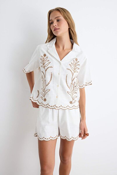 Trendyol Collection White Woven Bottom - Top Set Twoss26Au00160