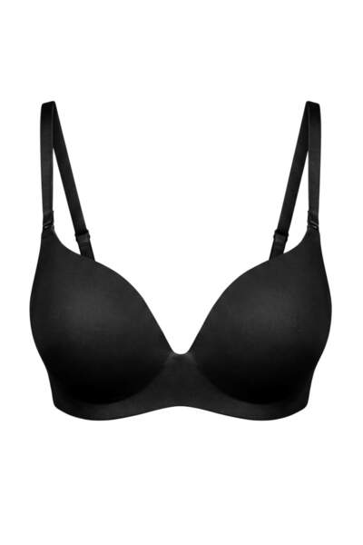 Trendyol Collection حمالة صدر سوداء مفردة مسطحة من نوع Micro Push Up T-Shirt ...