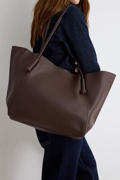 TRENDYOL SHOES Dark Brown Women's Maxi Large Size Shoulder Bag Takaw27Oc00063