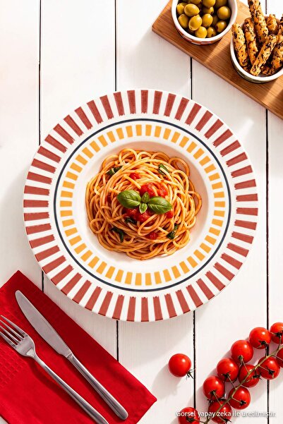 TRENDYOLMİLLA HOME Retro Patterned Pasta Plate Tphaw27Tbk00018