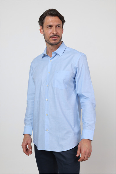 İmza Μπλε πουκάμισο με σκληρό γιακά, μακριά μανίκια, τσέπες, άνετη εφαρμογή, ...