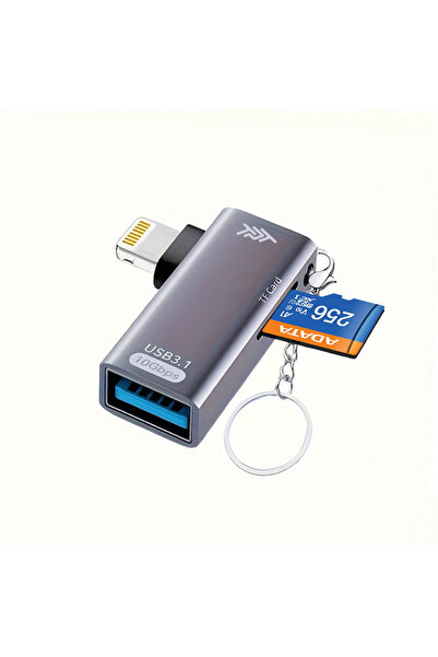 TPT 2’si 1 Arada TF Kart + USB Kart Okuyucu | USB 3.1 10Gbps Type-C / Lighten...