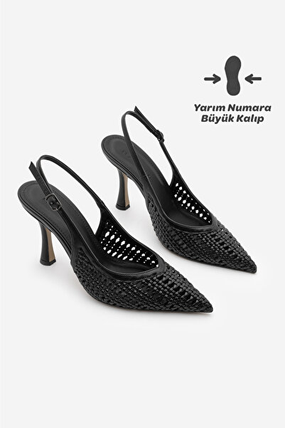 Marjin Γυναικεία παπούτσια στιλέτο με μυτερή μύτη, ανοιχτή πλάτη, λαιμόκοψη V...