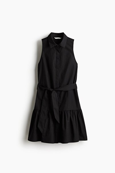 H&M Kuşaklı Gömlek Elbise