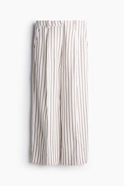 H&M Keten Karışımlı Geniş Pantolon