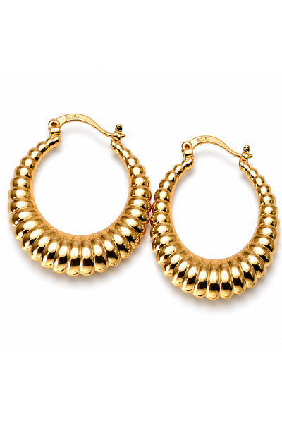 Gold Επιχρυσωμένα σκουλαρίκια κρίκοι 18Κ – Τέλειο δώρο για εκείνη