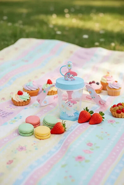 Miniso Sanrio Lisanslı Askılı ve Pipetli Plastik Seyahat Bardağı My Melody 53...